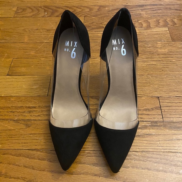 Women’s Mix No. 6 Seranna Pump, Black & Clear, Size US 9 - Picture 1 of 7